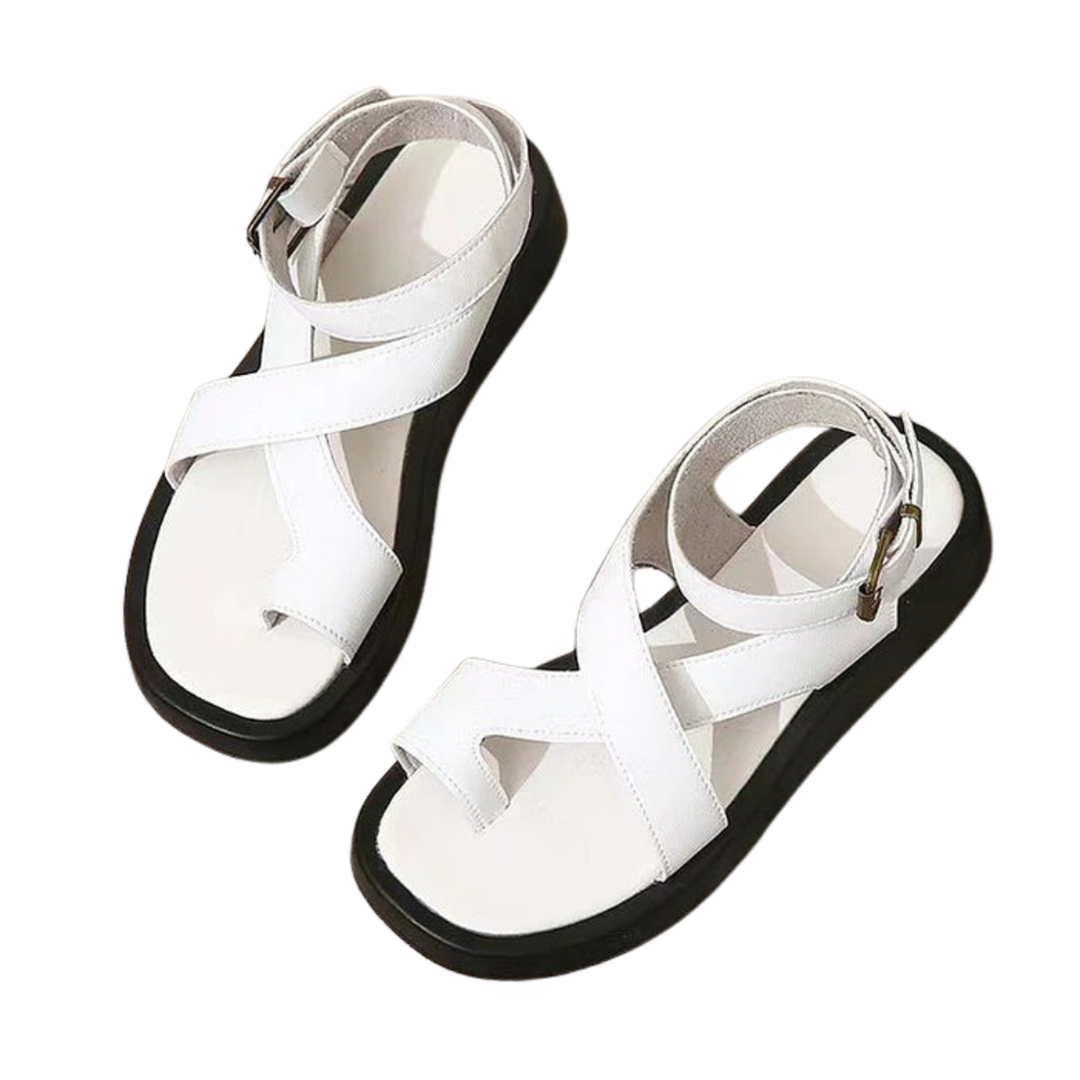 Abigail | Women's Minimalist Cross Strap Flat Sandals