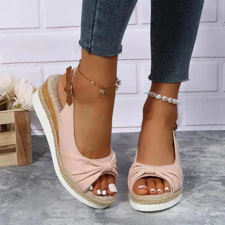Alexa | Women’s Bow Knot Espadrilles Platform Sandals With Ankle Strap