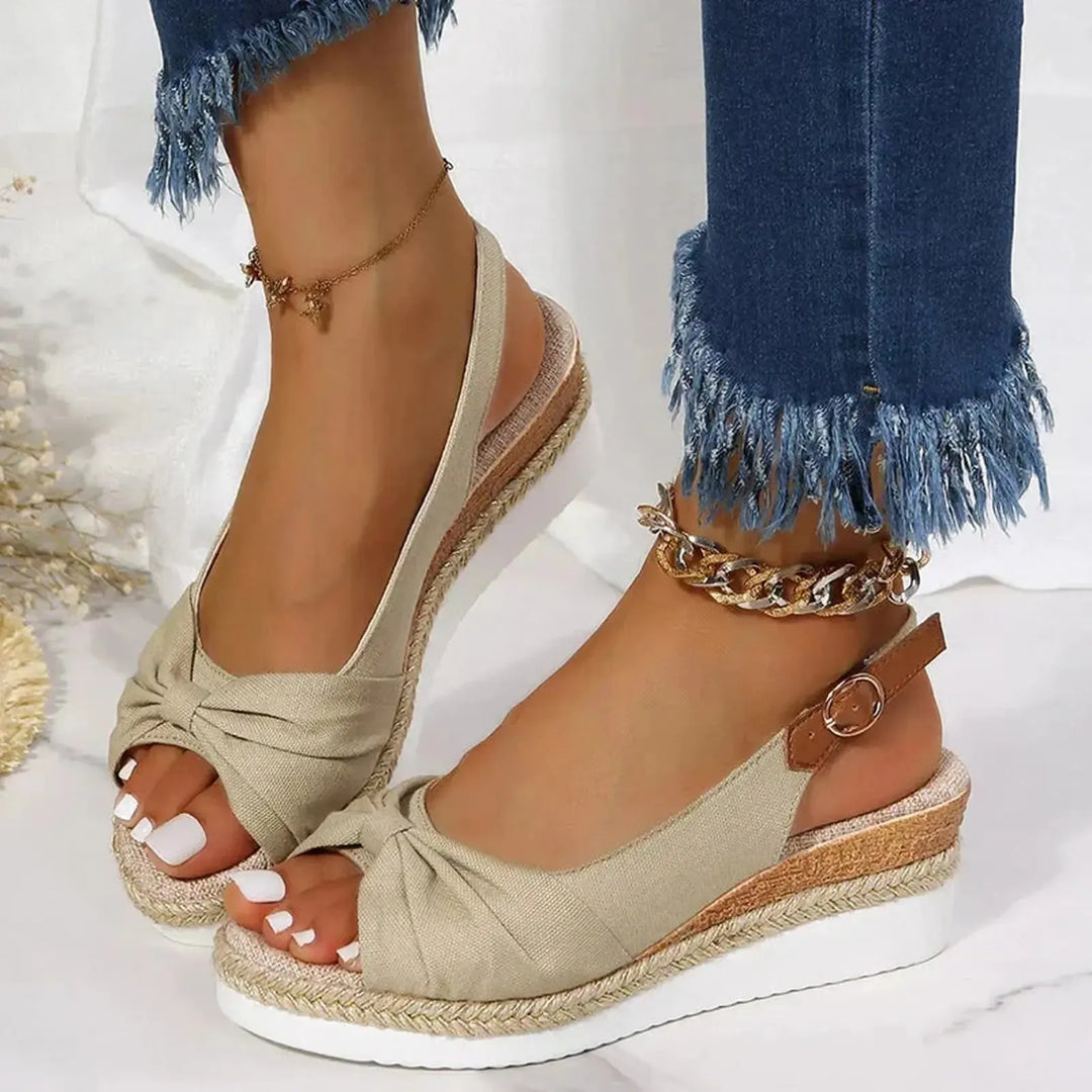 Alexa | Women’s Bow Knot Espadrilles Platform Sandals With Ankle Strap