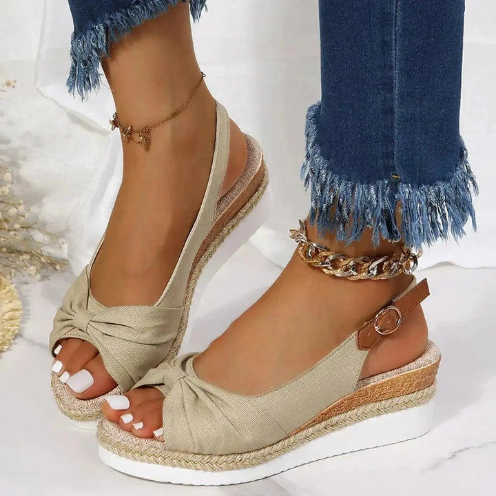 Alexa | Women’s Bow Knot Espadrilles Platform Sandals With Ankle Strap