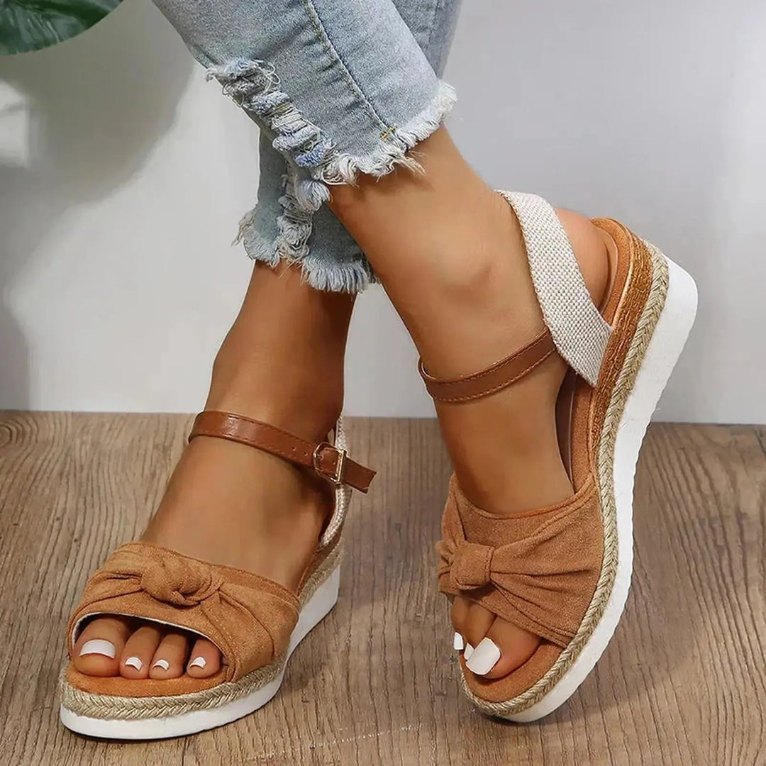 Alexa | Women’s Bow Knot Espadrilles Platform Sandals With Ankle Strap