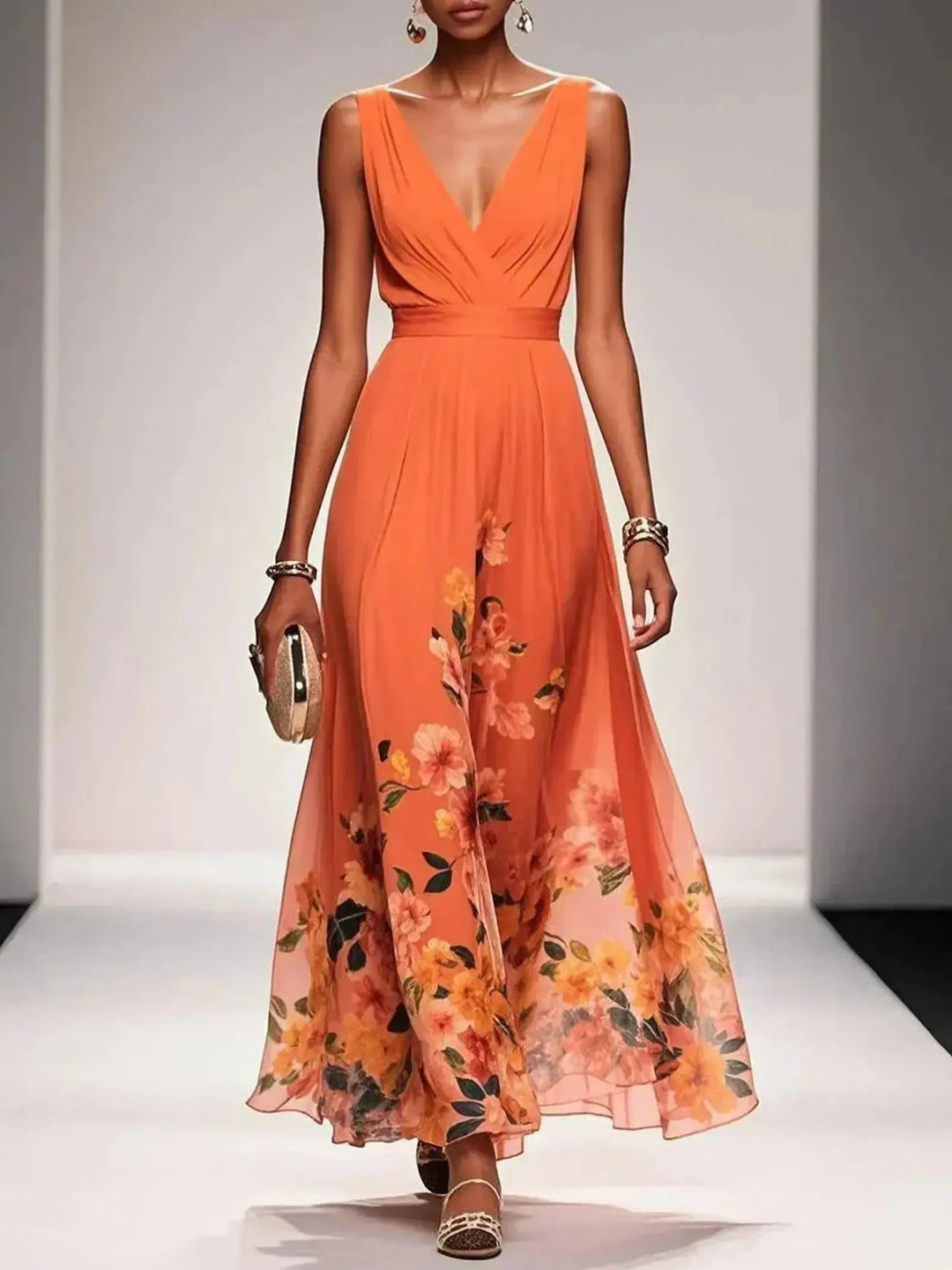 Alice | Women’s Floral V Neck Wedding Guest Dress