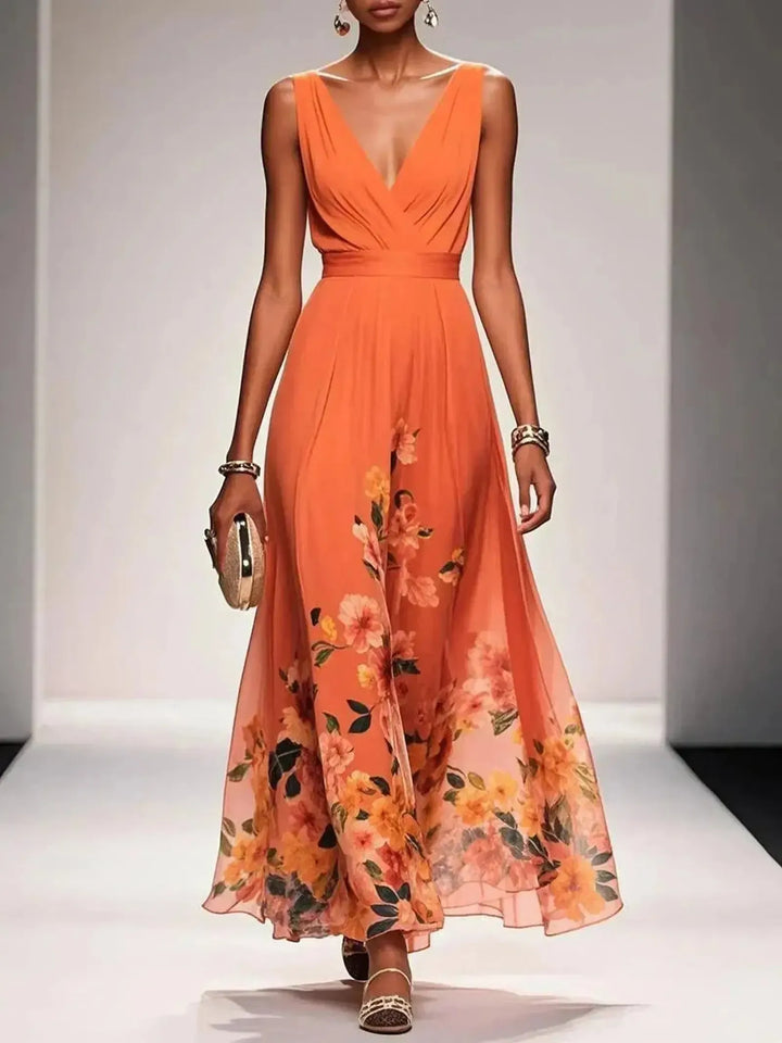 Alice | Women’s Floral V Neck Wedding Guest Dress