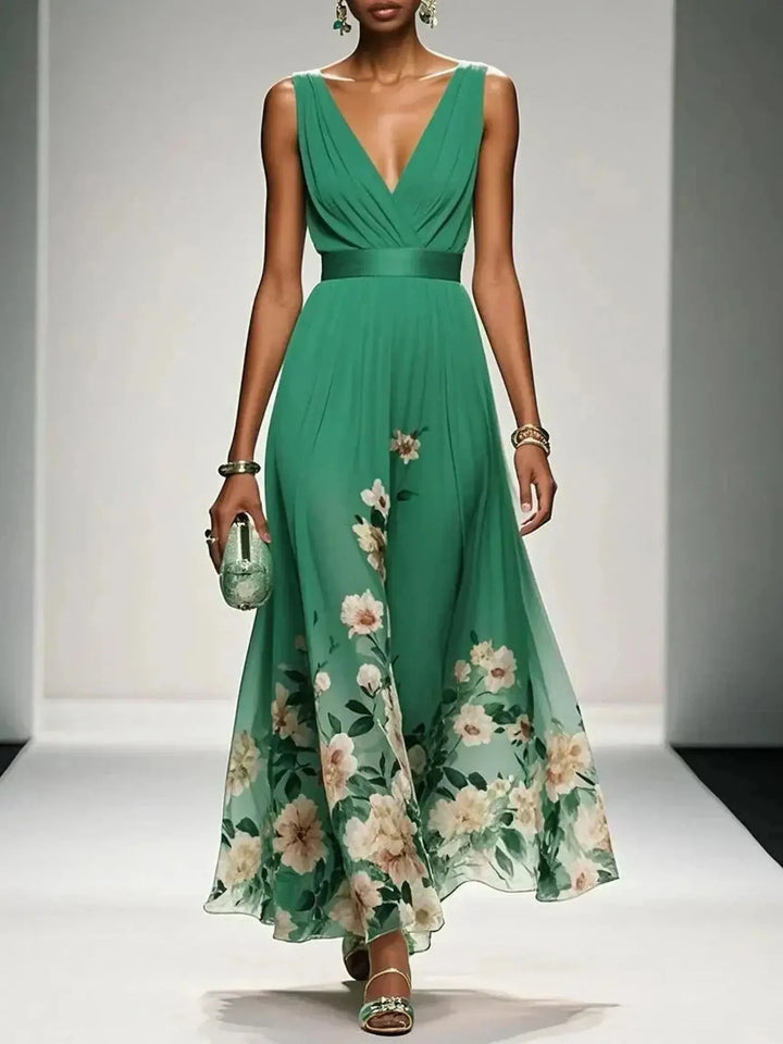 Alice | Women’s Floral V Neck Wedding Guest Dress