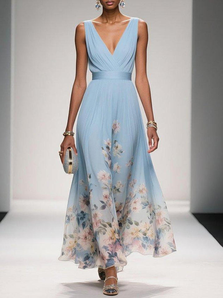 Alice | Women’s Floral V Neck Wedding Guest Dress