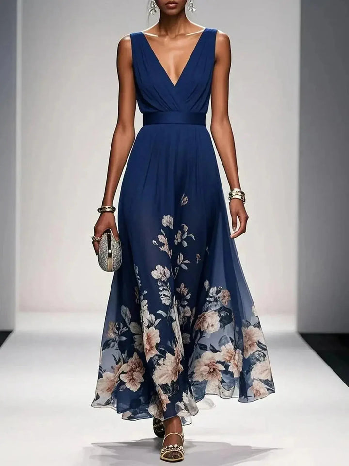 Alice | Women’s Floral V Neck Wedding Guest Dress