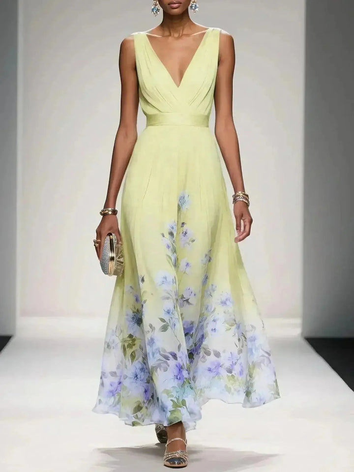 Alice | Women’s Floral V Neck Wedding Guest Dress