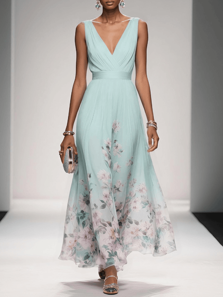 Alice | Women’s Floral V Neck Wedding Guest Dress