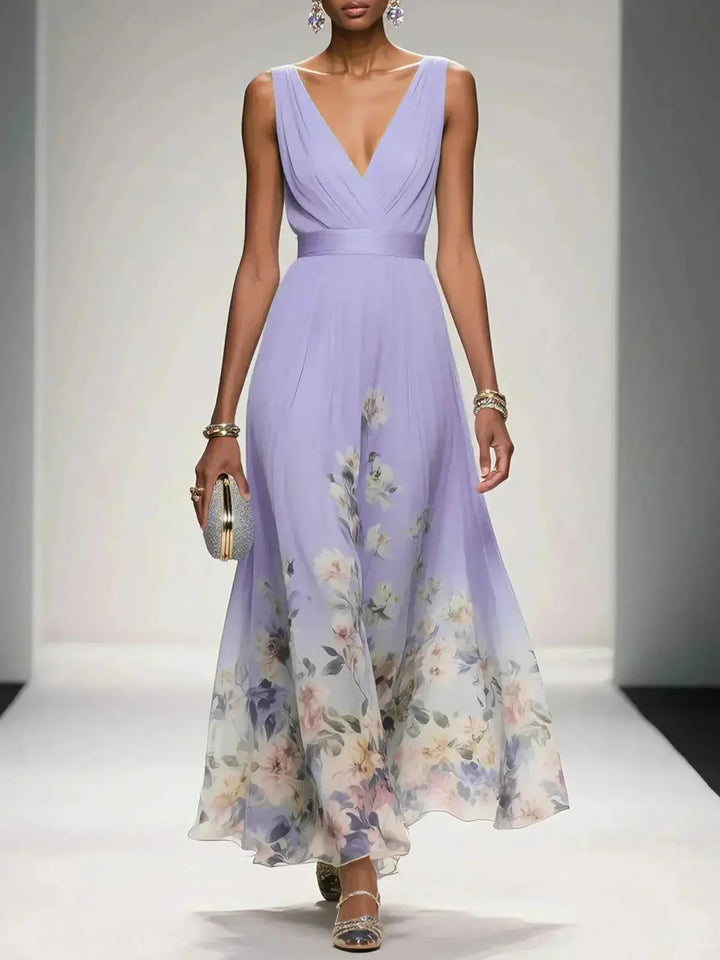Alice | Women’s Floral V Neck Wedding Guest Dress