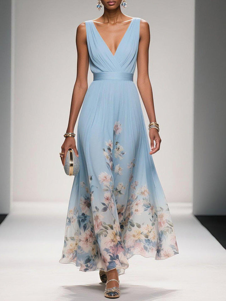 Alice | Women’s Floral V Neck Wedding Guest Dress