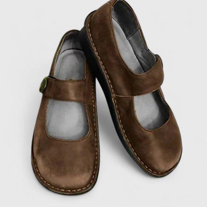 Aria | Women's Mary Jane Flats Rounded Toe Strap Detail