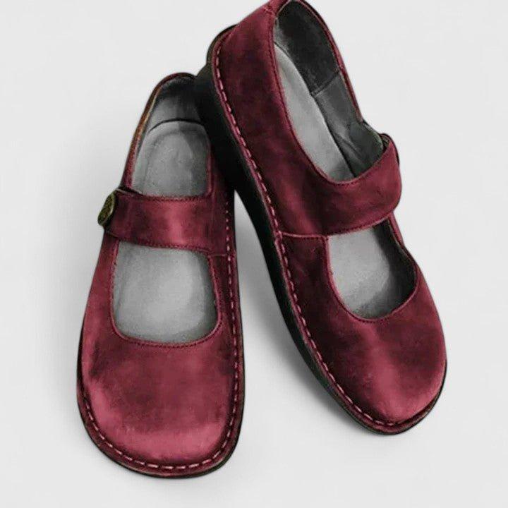 Aria | Women's Mary Jane Flats Rounded Toe Strap Detail