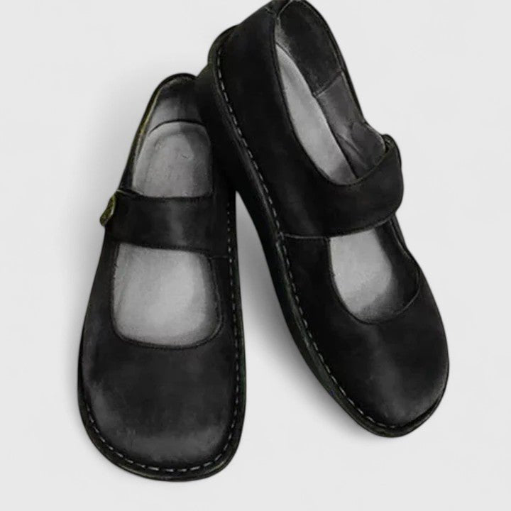 Aria | Women's Mary Jane Flats Rounded Toe Strap Detail