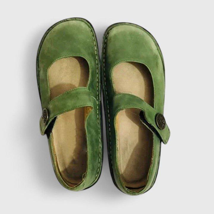 Aria | Women's Mary Jane Flats Rounded Toe Strap Detail