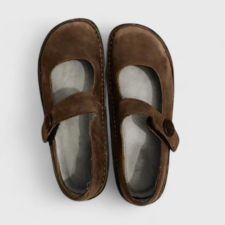 Aria | Women's Mary Jane Flats Rounded Toe Strap Detail