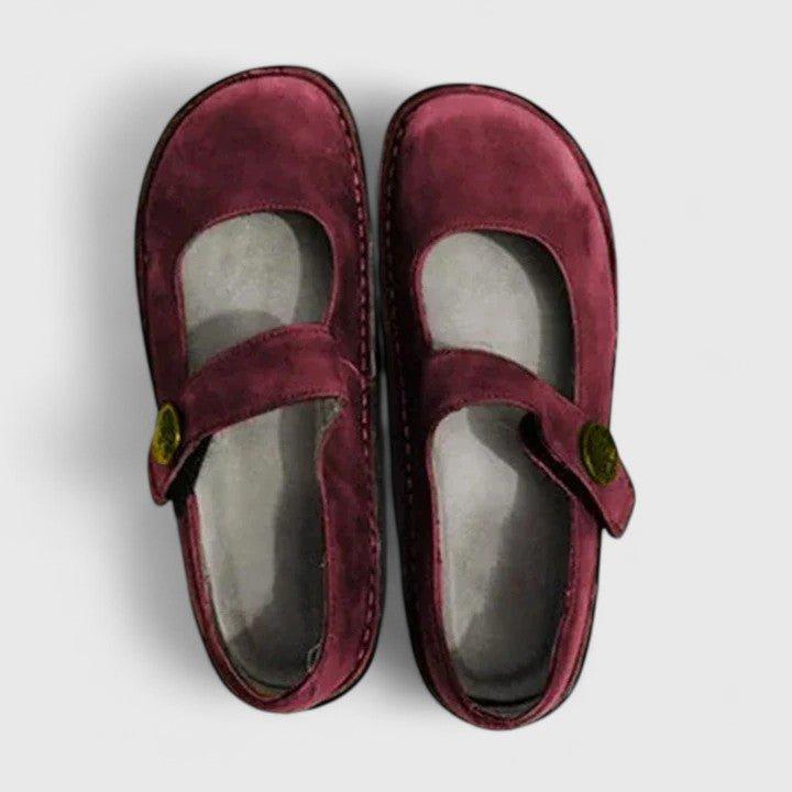 Aria | Women's Mary Jane Flats Rounded Toe Strap Detail