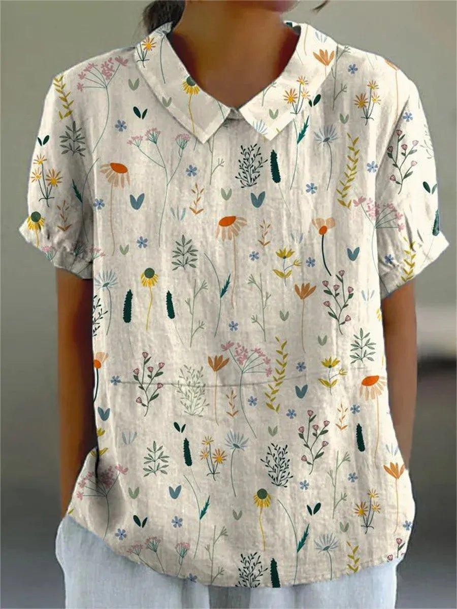 Camila | Women's Floral Polo Shirt Short Sleeve Collared