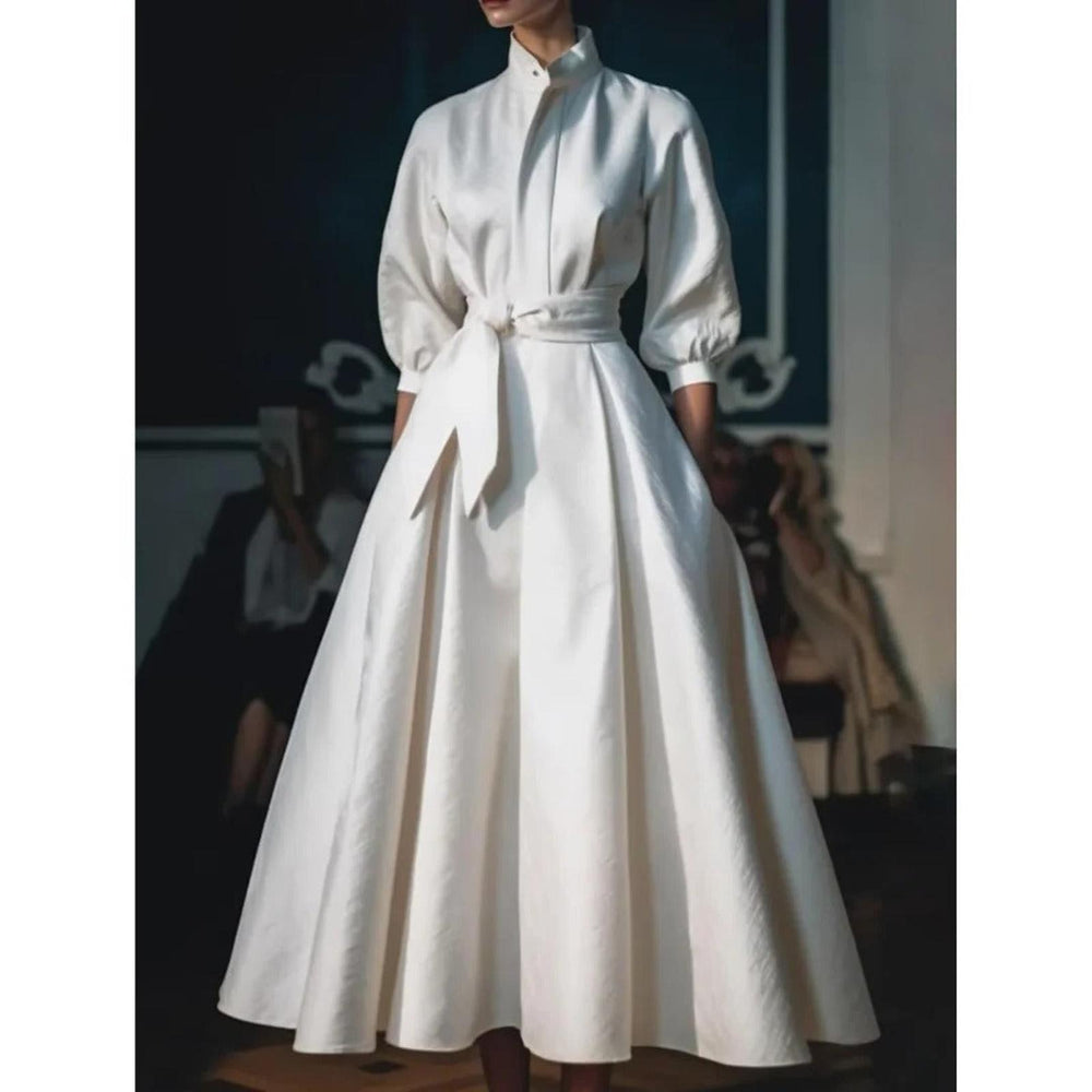 Destiny | Women’s Long Sleeve V Neck A Line Midi Dress