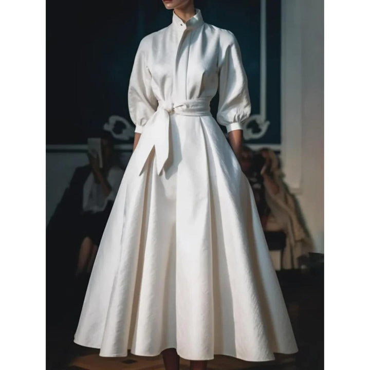 Destiny | Women’s Long Sleeve V Neck A Line Midi Dress