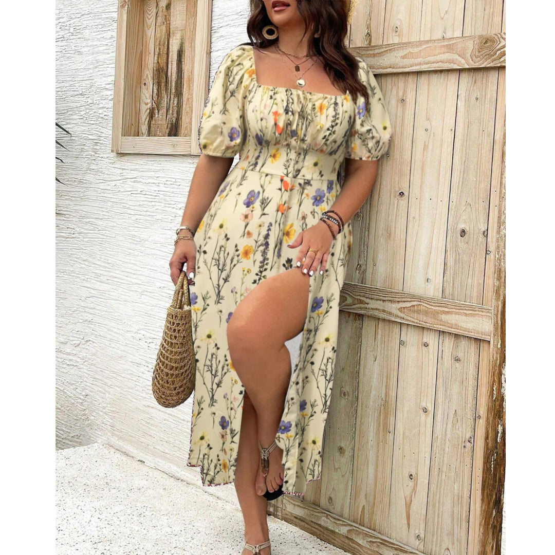 Eleanor | Plus Size Puff Sleeve Maxi Dress Elegant Long Dress