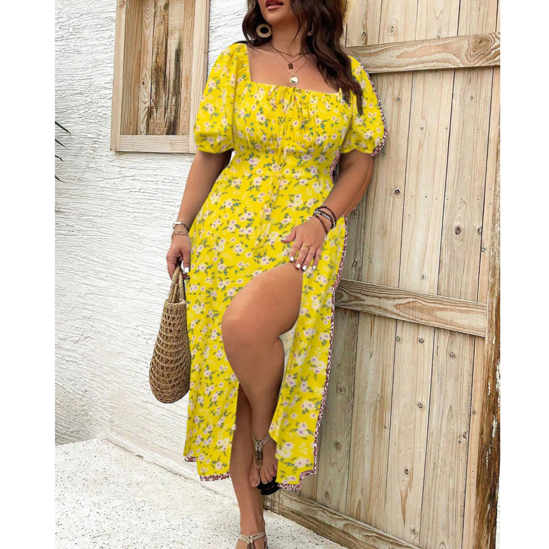 Eleanor | Plus Size Puff Sleeve Maxi Dress Elegant Long Dress