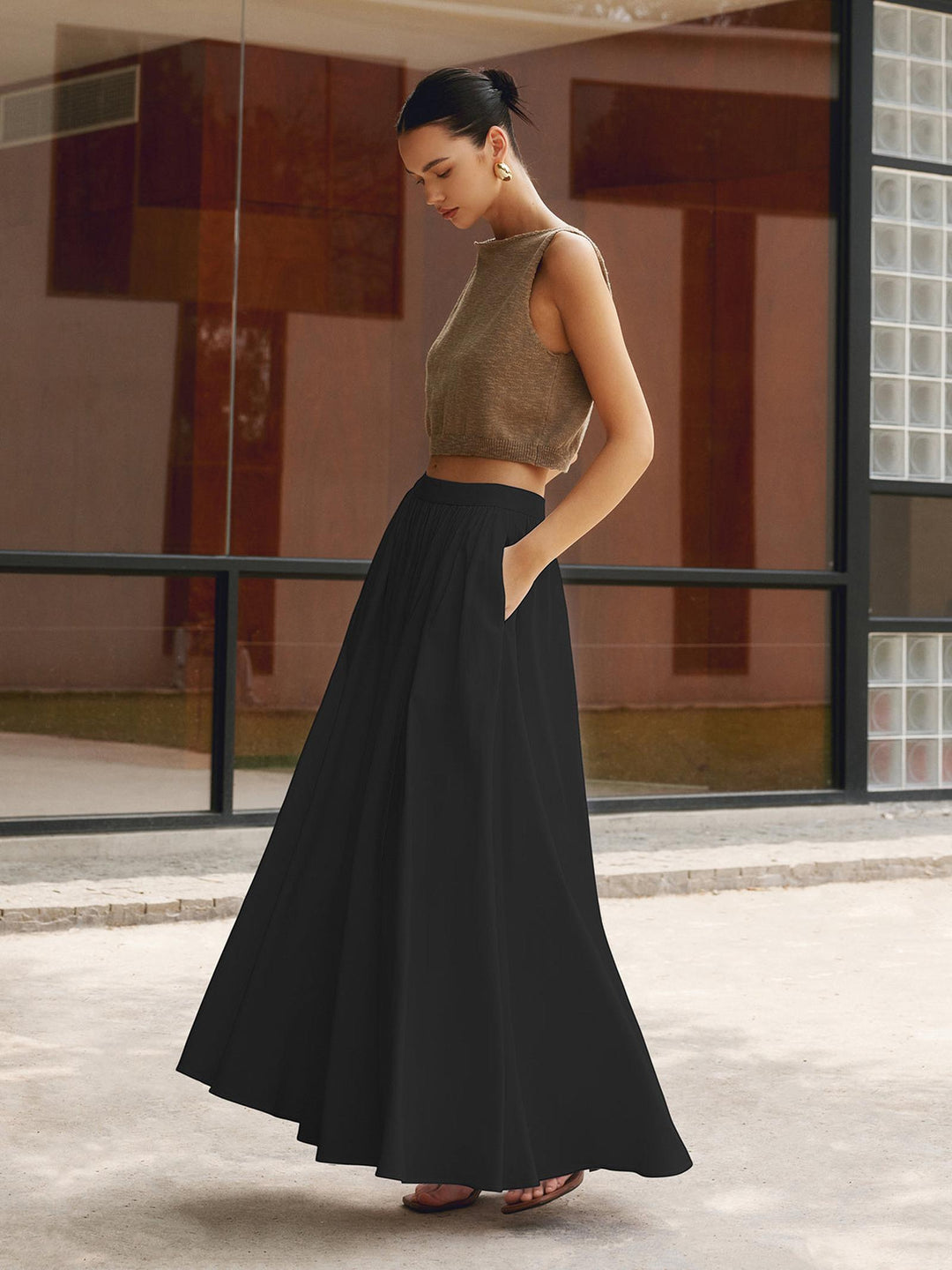 Eleanor | Women’s High Waist A Line Maxi Skirt