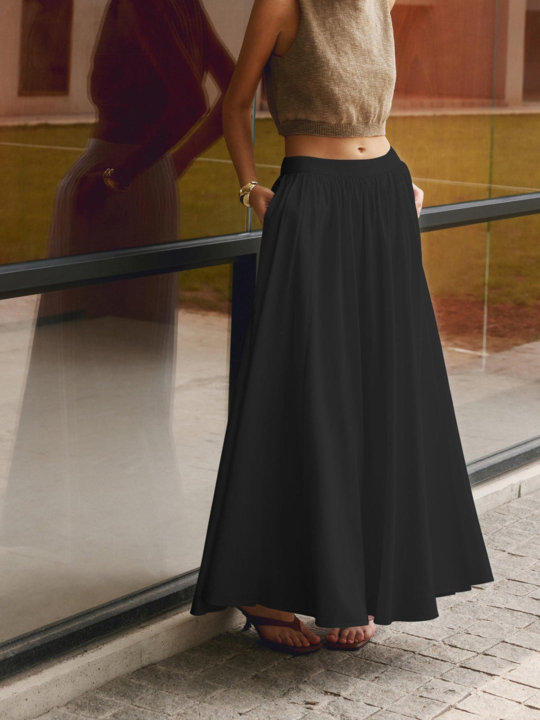 Eleanor | Women’s High Waist A Line Maxi Skirt