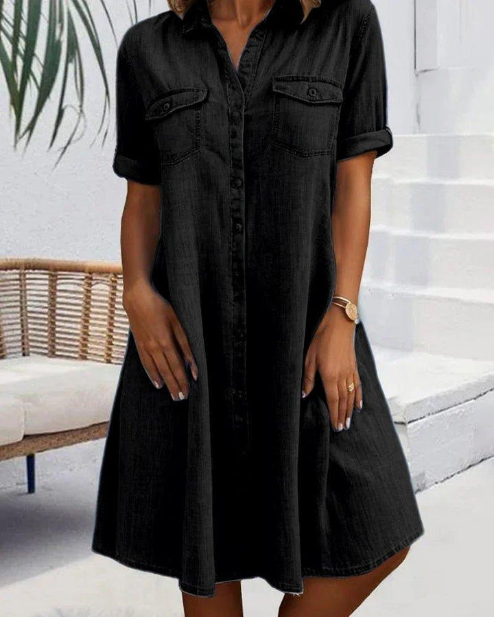 Emma | Denim Shirt Dress Button Down Lightweight Casual Summer