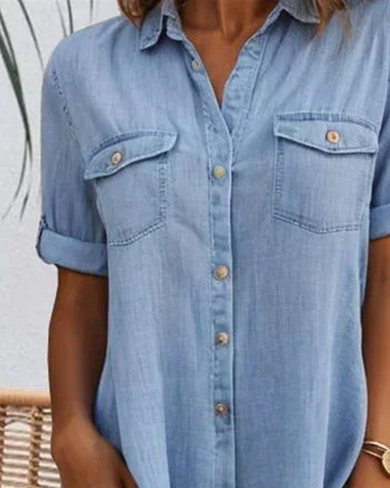 Emma | Denim Shirt Dress Button Down Lightweight Casual Summer
