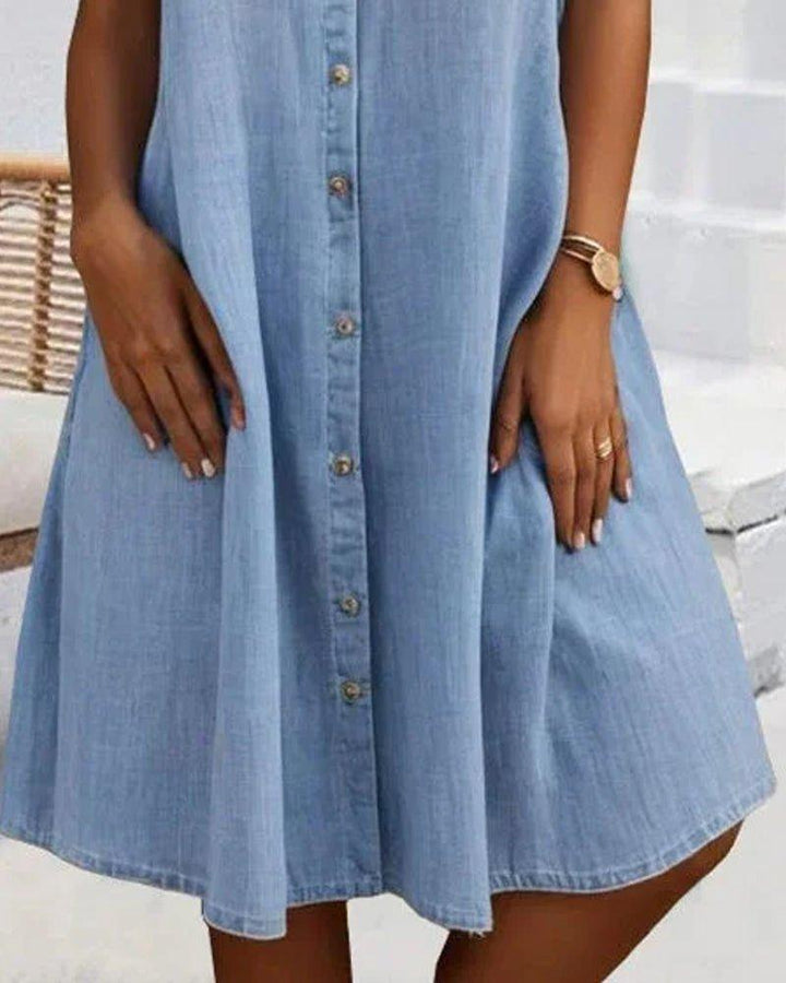 Emma | Denim Shirt Dress Button Down Lightweight Casual Summer