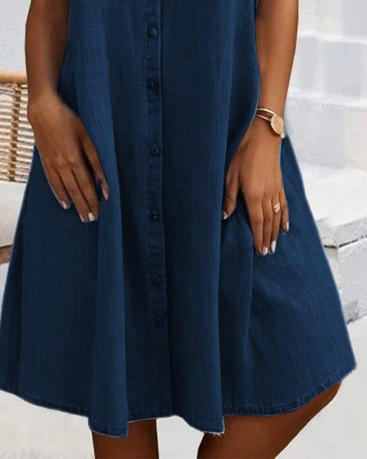 Emma | Denim Shirt Dress Button Down Lightweight Casual Summer