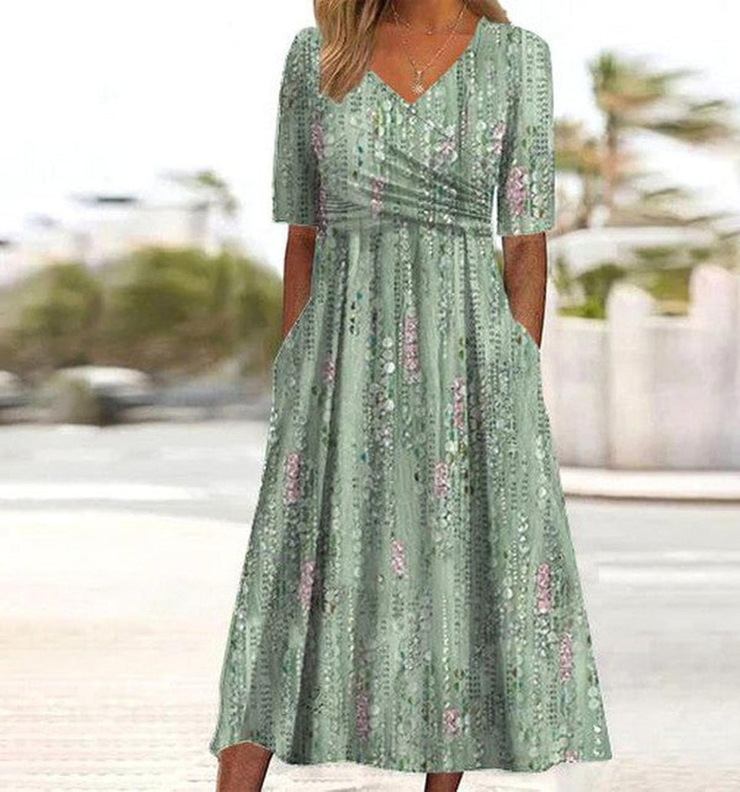 Grace | Women’s Boho Floral A Line Midi Dress