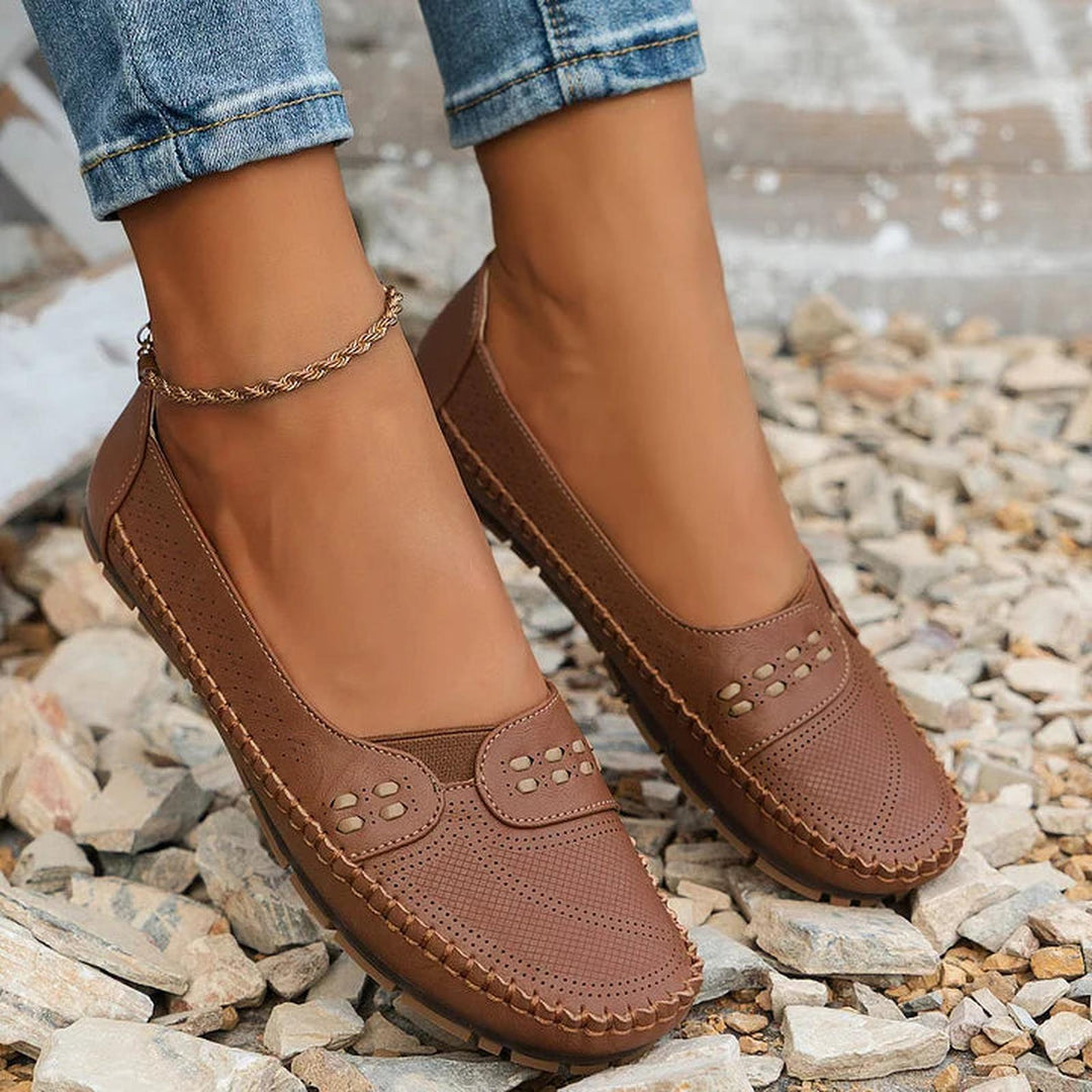 Lauren | Women Orthopedic Perforated Slip On Loafers
