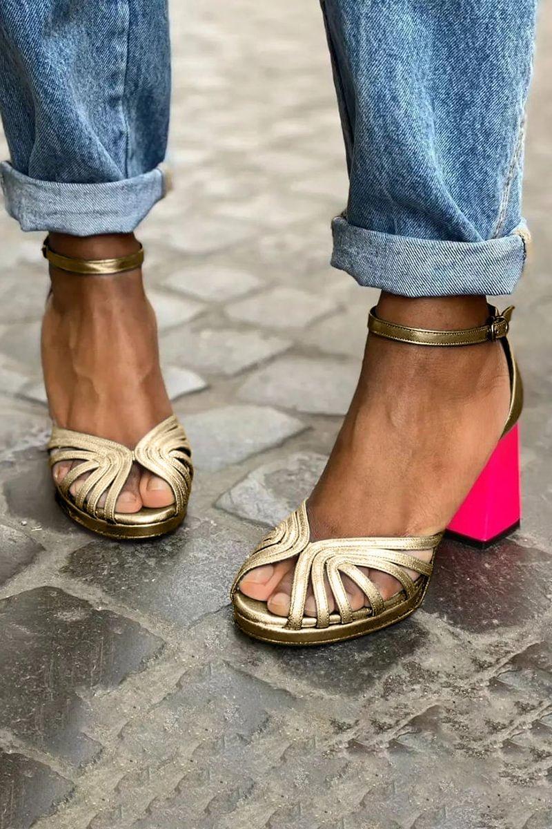 Madison | Women's Block Heel Sandals Multi-Strap Open Toe Ankle Buckle