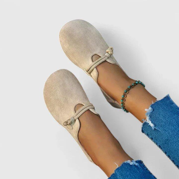 Olivia | Women's Round Toe Loafers Slip-On Rope Detail Flats