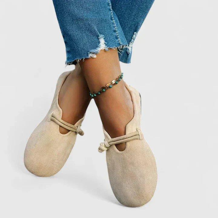 Olivia | Women's Round Toe Loafers Slip-On Rope Detail Flats