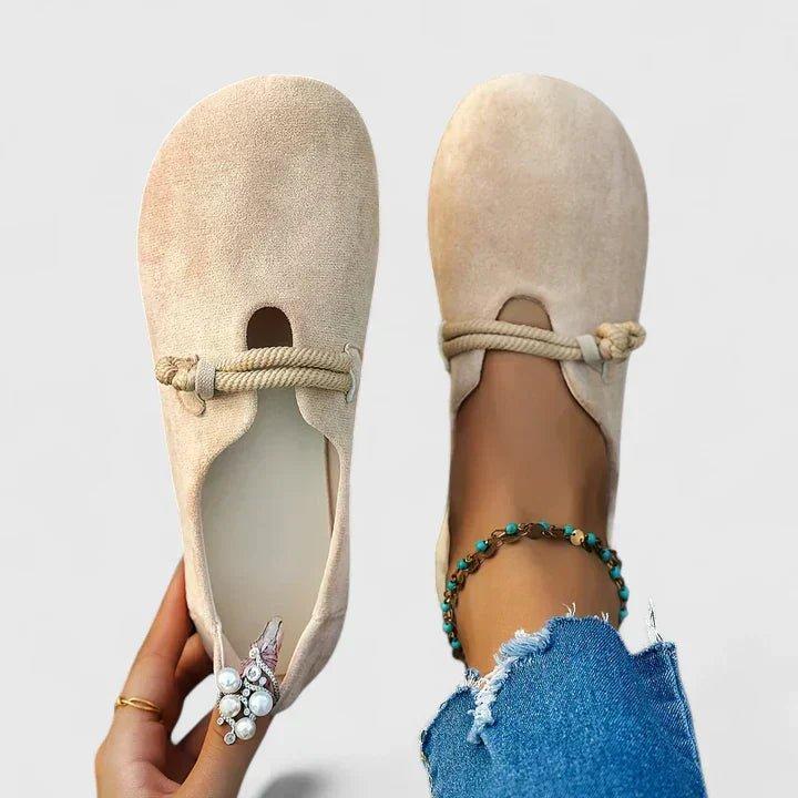 Olivia | Women's Round Toe Loafers Slip-On Rope Detail Flats