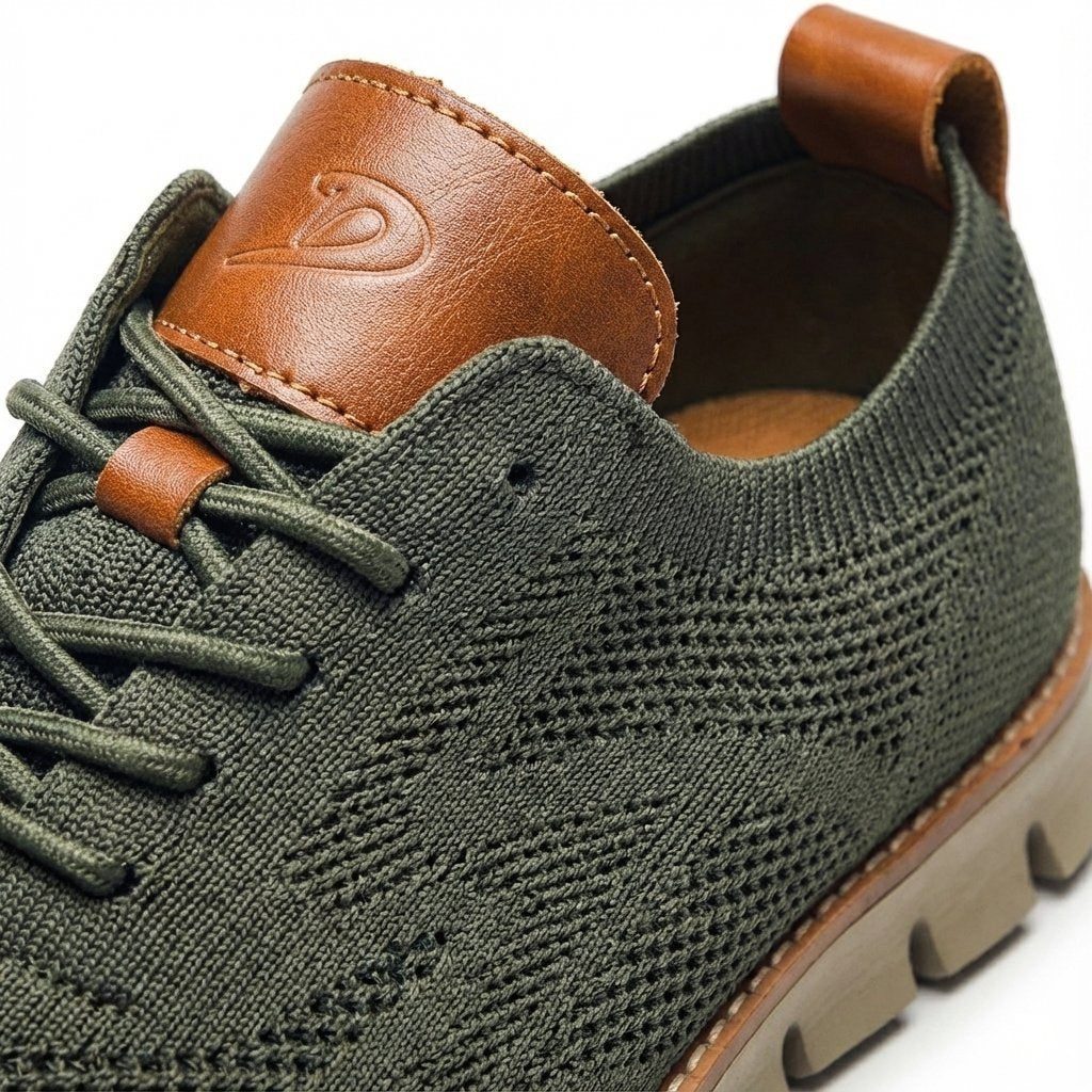 Men's Breathable Knit Lace-Up Casual Oxford Sneakers