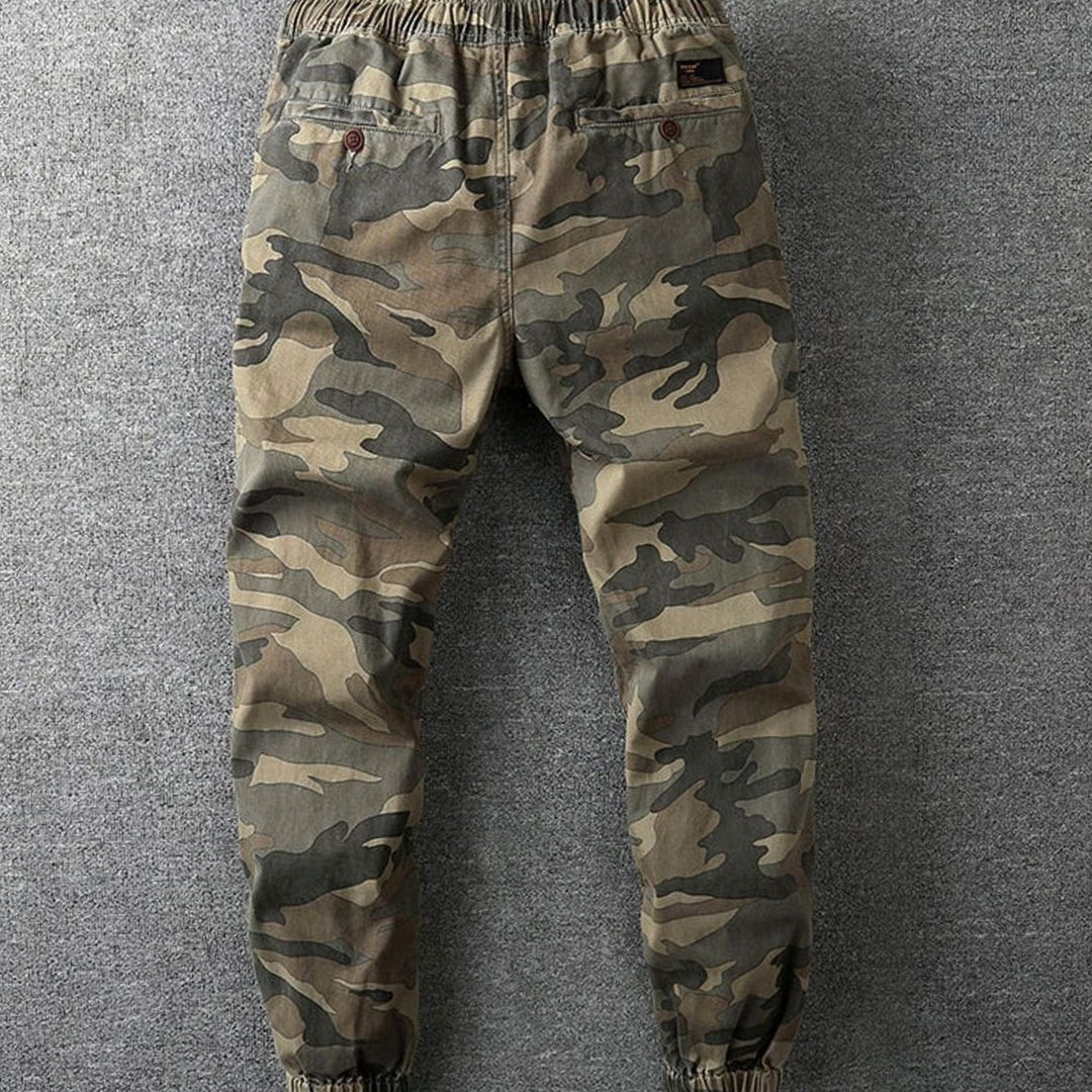 Men's Camo Print Elastic Drawstring Jogger Pants