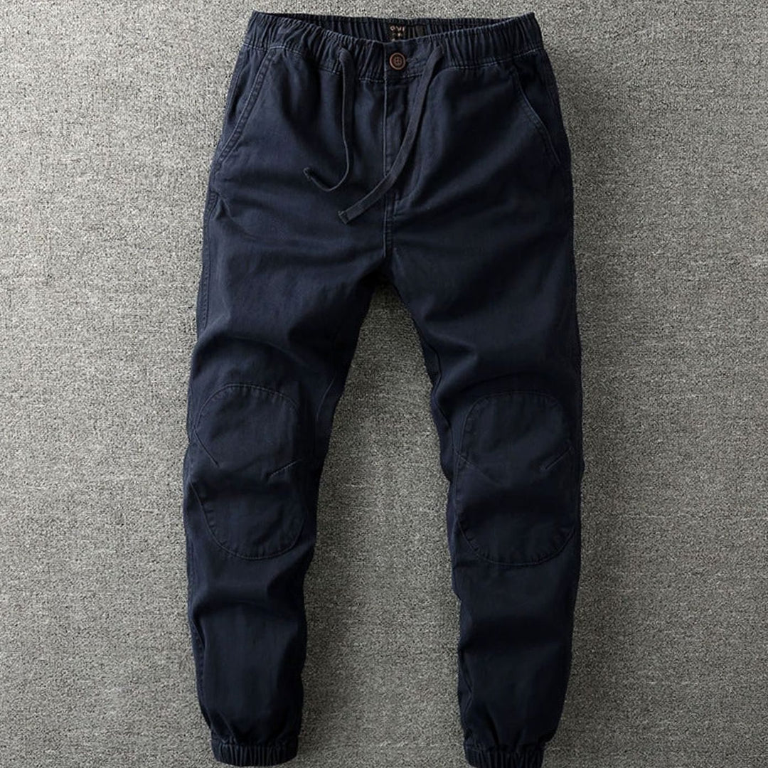 Men's Camo Print Elastic Drawstring Jogger Pants - Blue