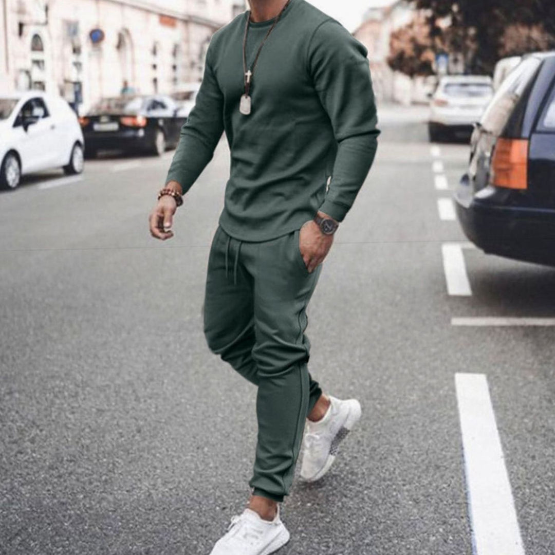 Men's Casual Long-Sleeve Two-Piece Tracksuit Jogger Set
