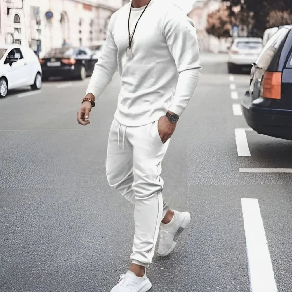 Men's Casual Long-Sleeve Two-Piece Tracksuit Jogger Set