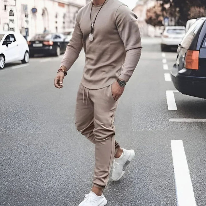 Men's Casual Long-Sleeve Two-Piece Tracksuit Jogger Set