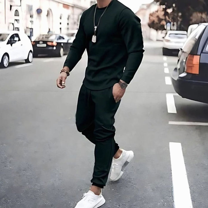 Men's Casual Long-Sleeve Two-Piece Tracksuit Jogger Set