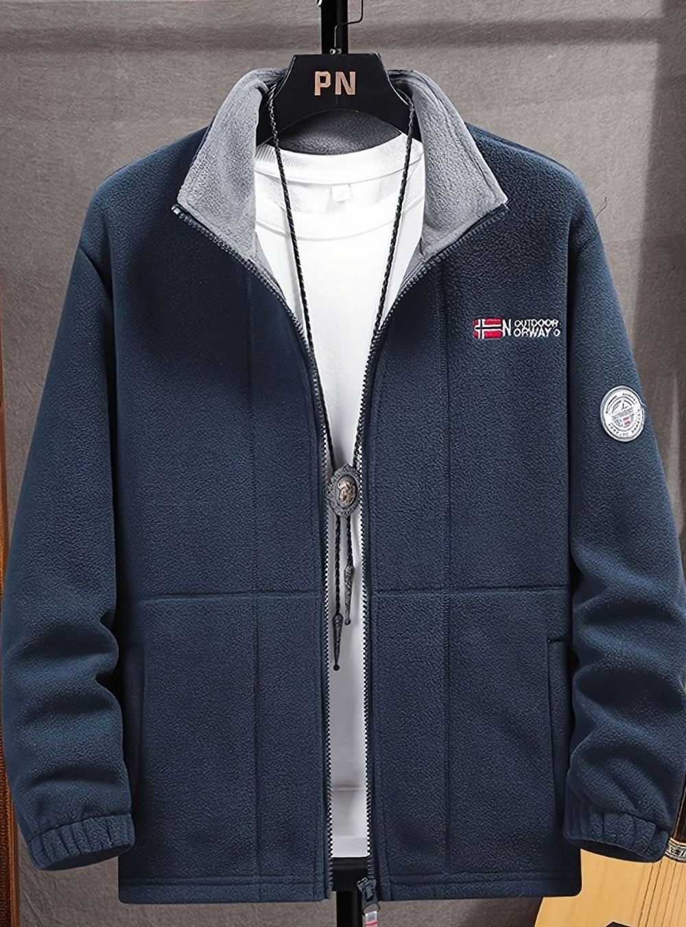 Men's Classic Full-Zip Stand-Collar Outdoor Fleece Jacket