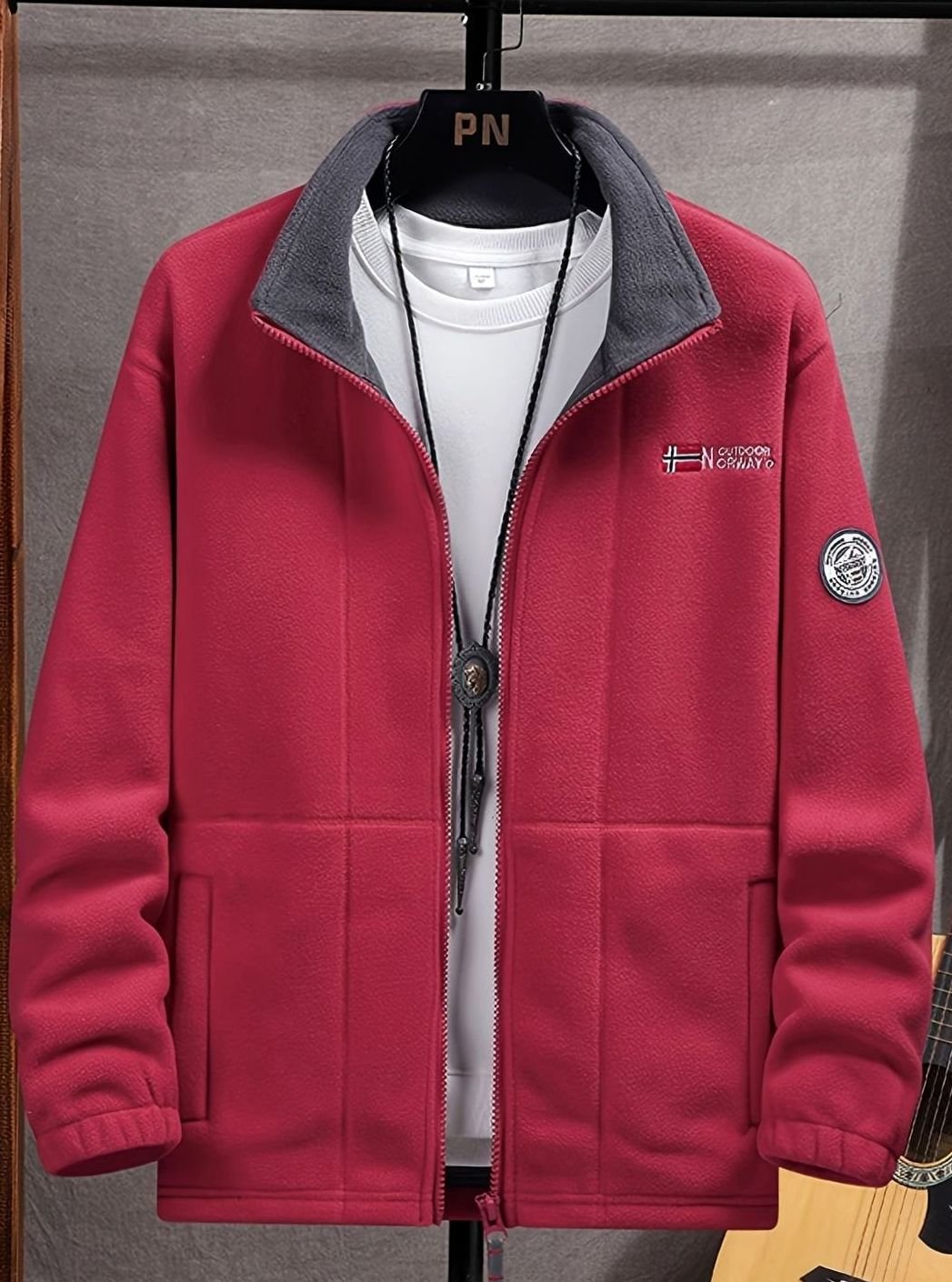 Men's Classic Full-Zip Stand-Collar Outdoor Fleece Jacket