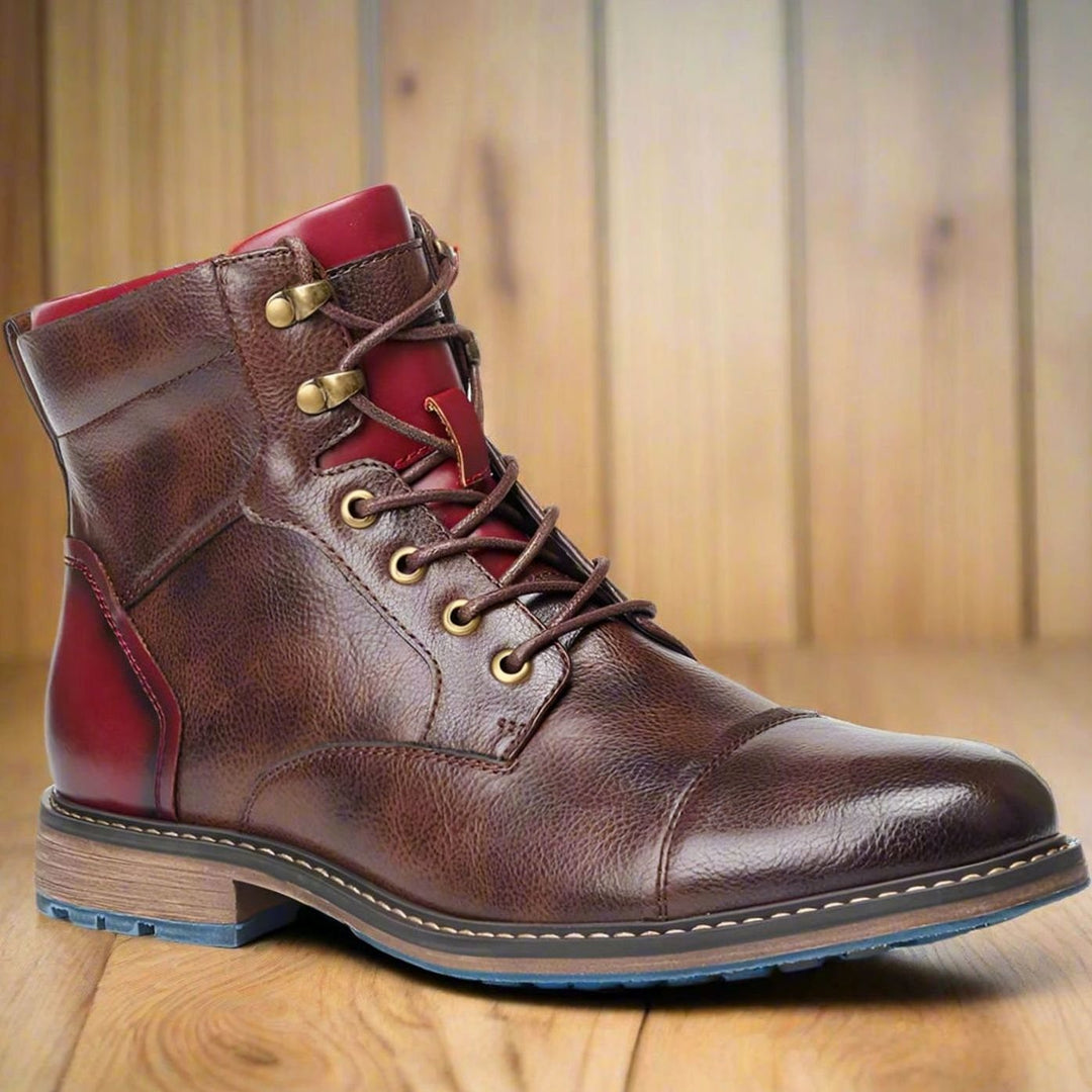 Men's Classic Zip Lace-Up Cap-Toe Ankle Boots