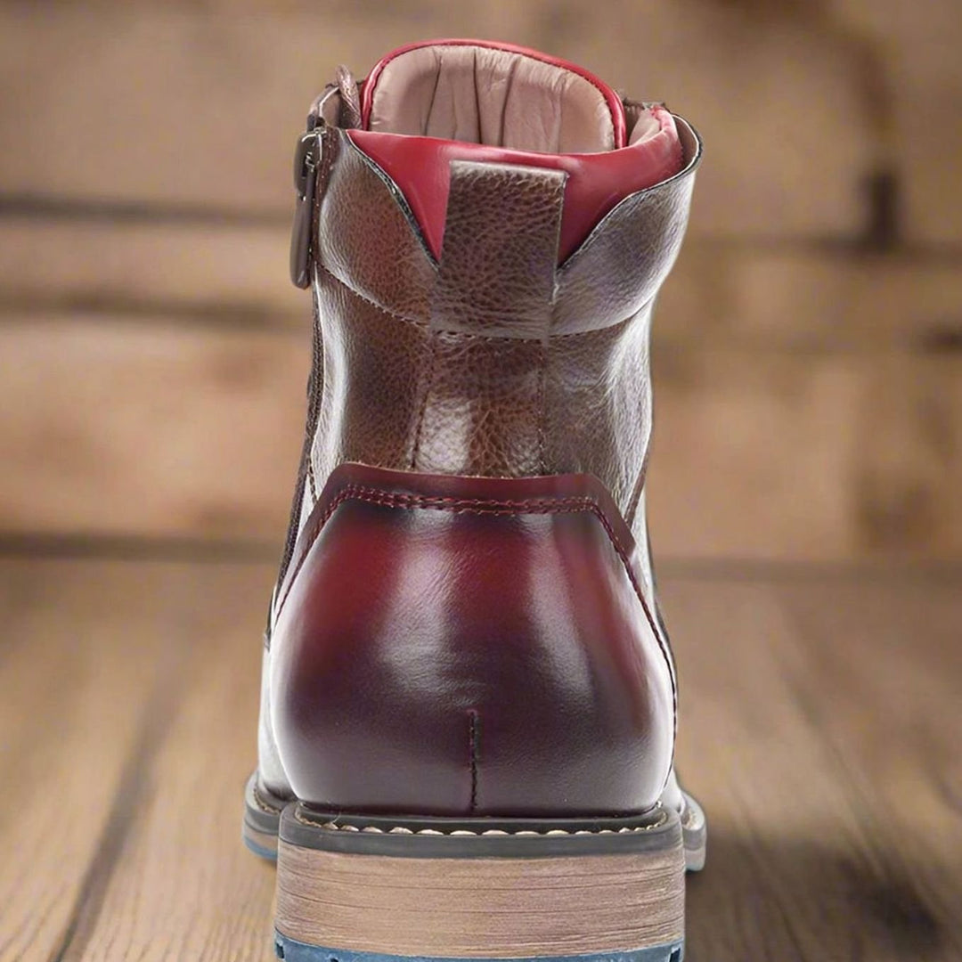 Men's Classic Zip Lace-Up Cap-Toe Ankle Boots