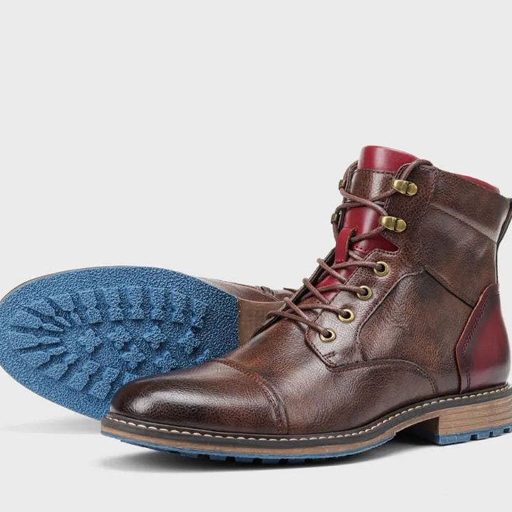 Men's Classic Zip Lace-Up Cap-Toe Ankle Boots