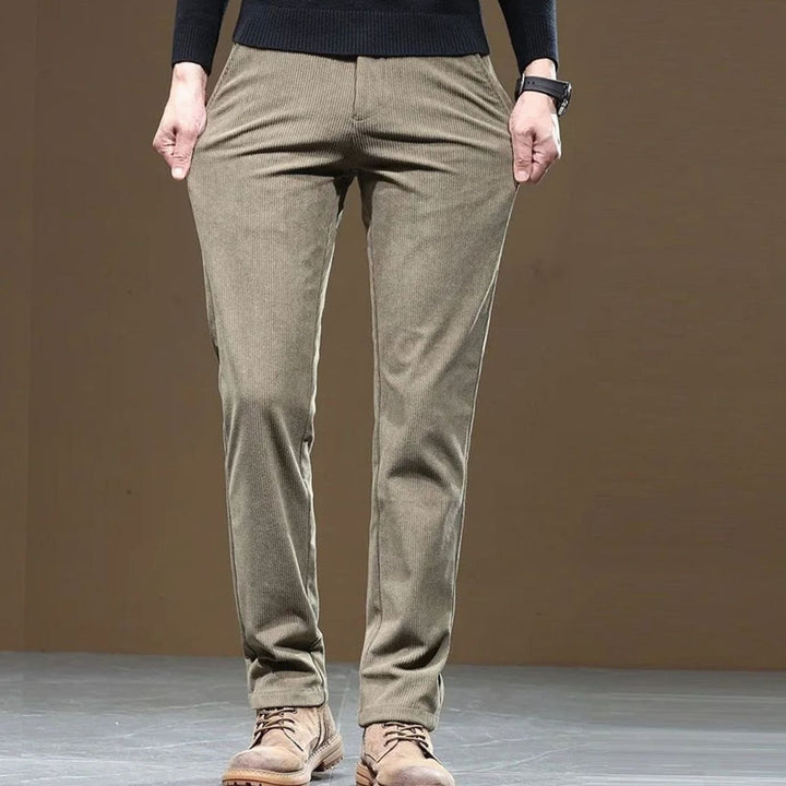 Men's Fleece-Lined Corduroy Straight-Leg Warm Pants